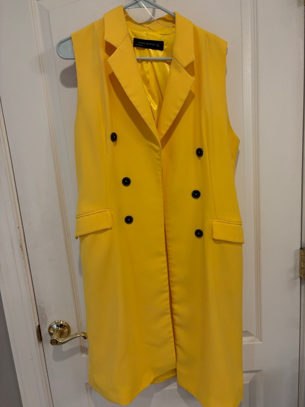 Zara Bright Yellow Women's Sleeveless Blazer Vest